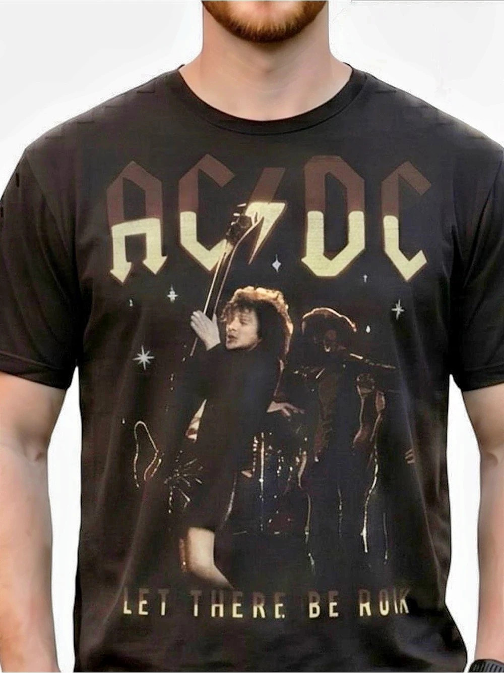 AC/DC Let There Be Rock 1977 US Tour Mineral Wash T-Shirt Black
